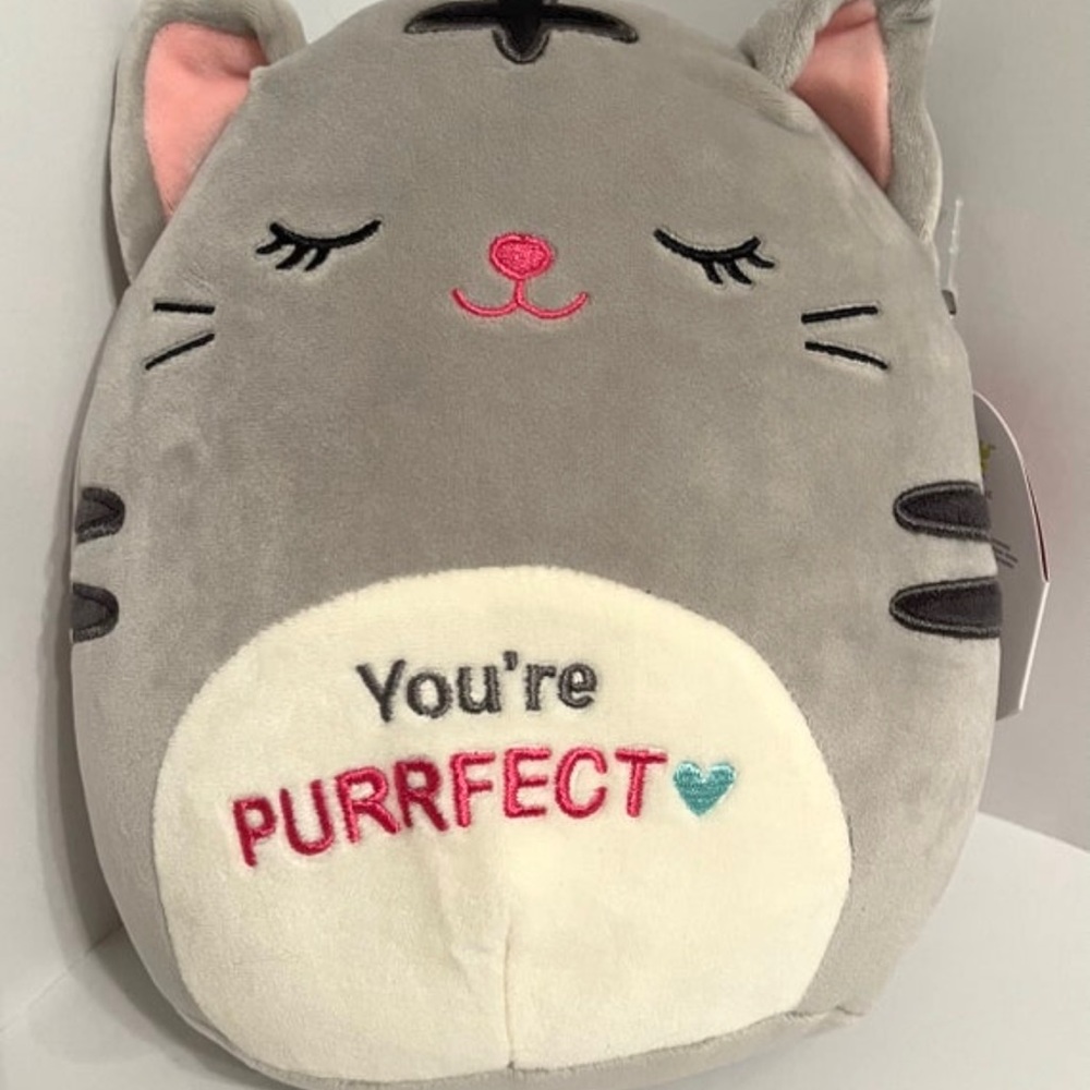 Squishmallow Tally Cat Valentines Day Squad ,You’re Purrfect, 9” soft plush